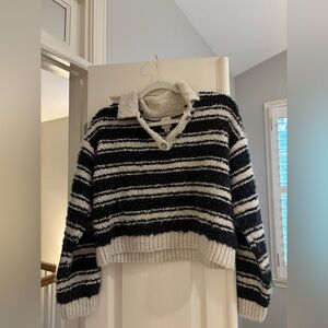 Anthropologie Striped Black and White Women's Sweater